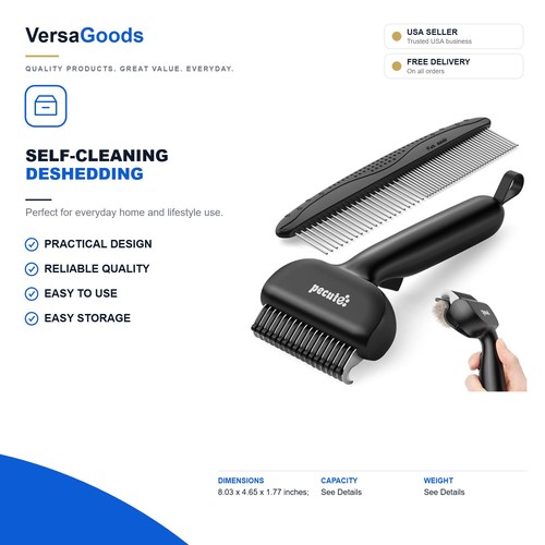 Self cleaning deshedding dog - self-cleaning,