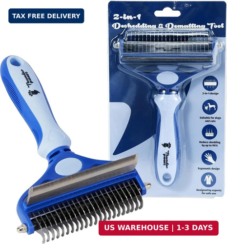 Deshedding brush and - 2-in-1,