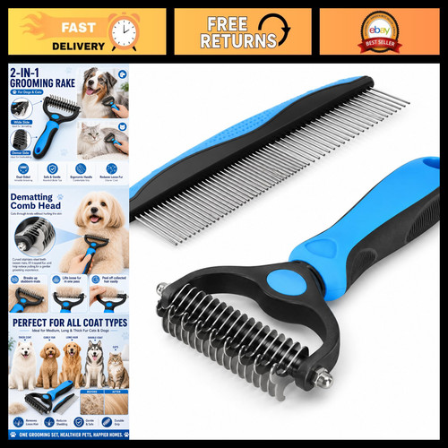 Dog grooming deshedding brush - dog,